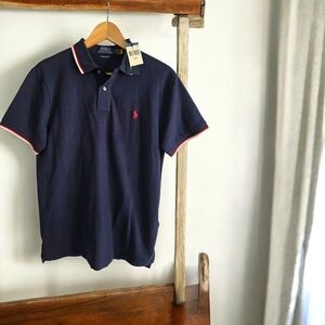 Ralph Lauren Navy Polo with Red Accents